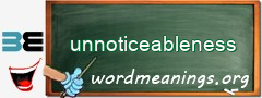 WordMeaning blackboard for unnoticeableness